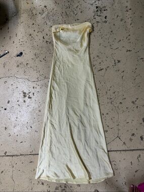 Strapless Light Yellow Maxi Dress